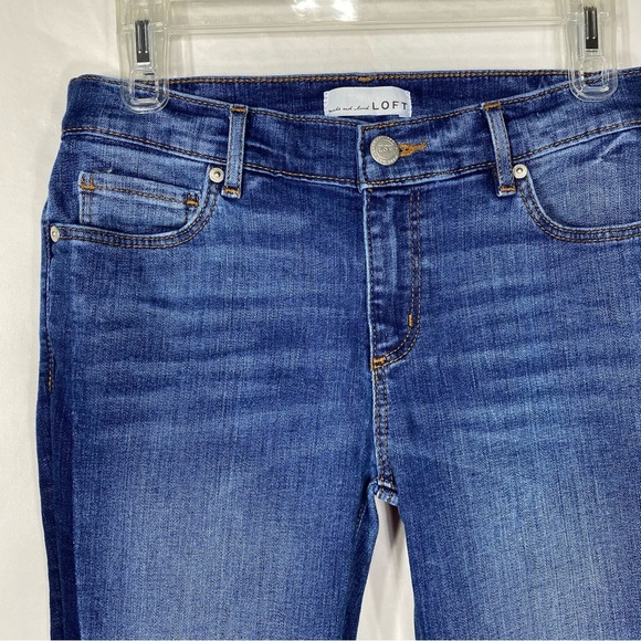 Loft Modern Skinny Raw Hem Side Striped Cropped Jeans - Picture 2 of 8